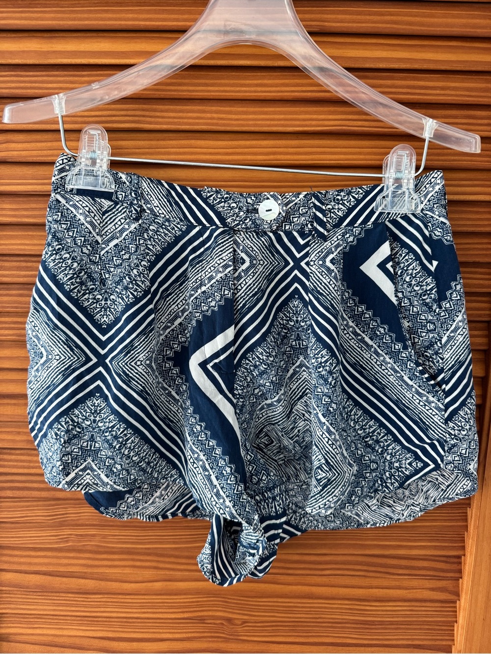 STONE COLD FOX Navy Blue and Patterned Casual Shorts